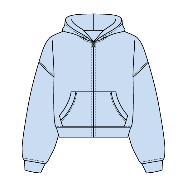 Drop Cut Oversized Zip Up Hoodie