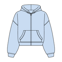 Drop Cut Oversized Zip Up Hoodie