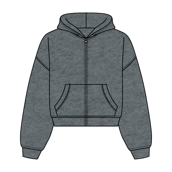 Drop Cut Oversized Zip Up Hoodie