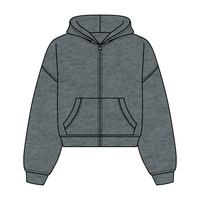 Drop Cut Oversized Zip Up Hoodie