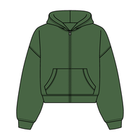 Drop Cut Oversized Zip Up Hoodie