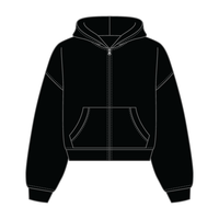 Drop Cut Oversized Zip Up Hoodie