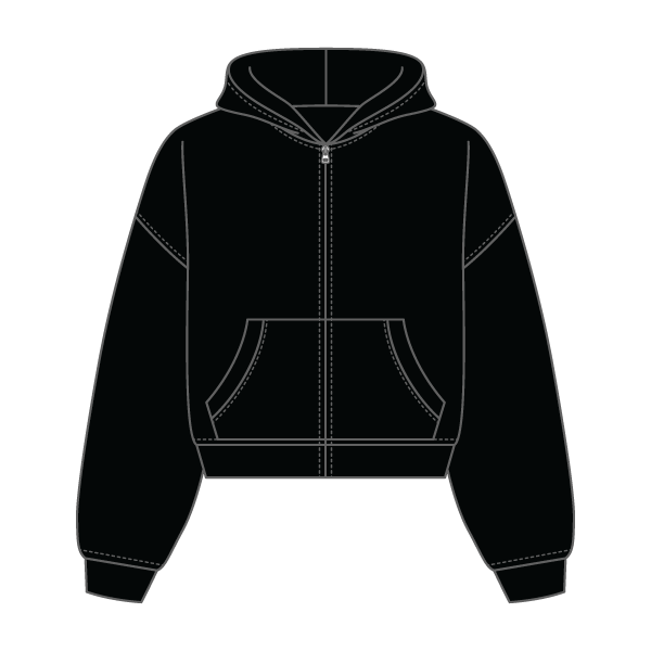 Drop Cut Oversized Zip Up Hoodie