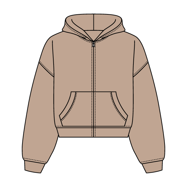 Drop Cut Oversized Zip Up Hoodie