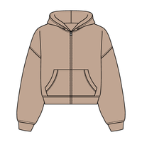 Drop Cut Oversized Zip Up Hoodie