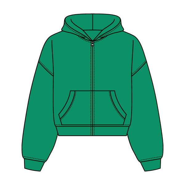 Drop Cut Oversized Zip Up Hoodie
