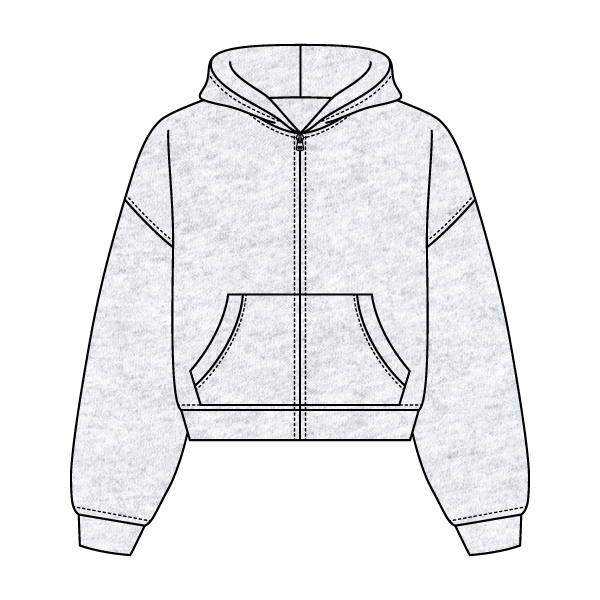Drop Cut Oversized Zip Up Hoodie