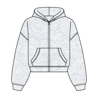 Drop Cut Oversized Zip Up Hoodie
