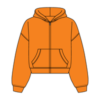 Drop Cut Oversized Zip Up Hoodie