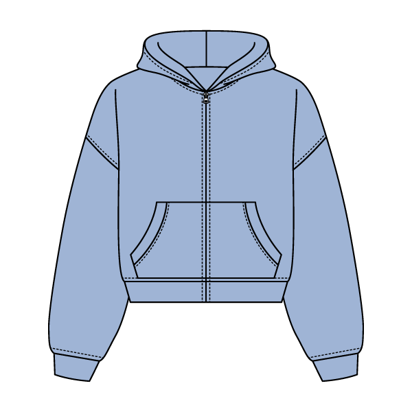 Drop Cut Oversized Zip Up Hoodie