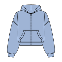 Drop Cut Oversized Zip Up Hoodie