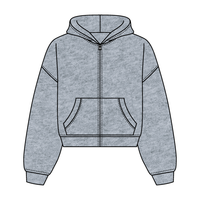 Drop Cut Oversized Zip Up Hoodie