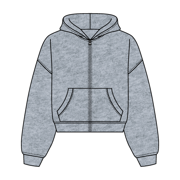 Drop Cut Oversized Zip Up Hoodie