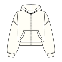Drop Cut Oversized Zip Up Hoodie