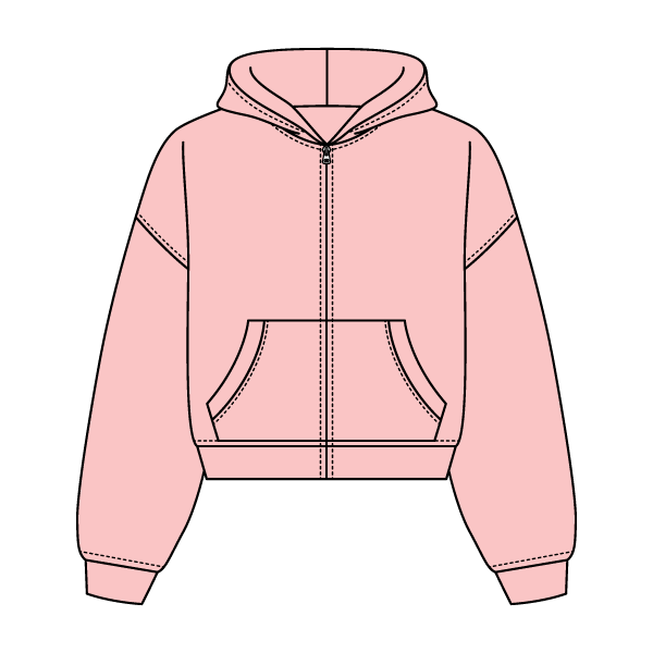 Drop Cut Oversized Zip Up Hoodie