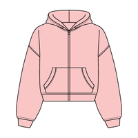 Drop Cut Oversized Zip Up Hoodie