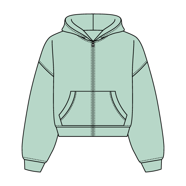 Drop Cut Oversized Zip Up Hoodie