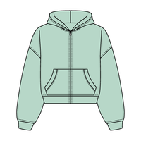 Drop Cut Oversized Zip Up Hoodie