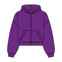 Drop Cut Oversized Zip Up Hoodie
