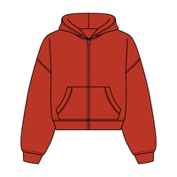 Drop Cut Oversized Zip Up Hoodie