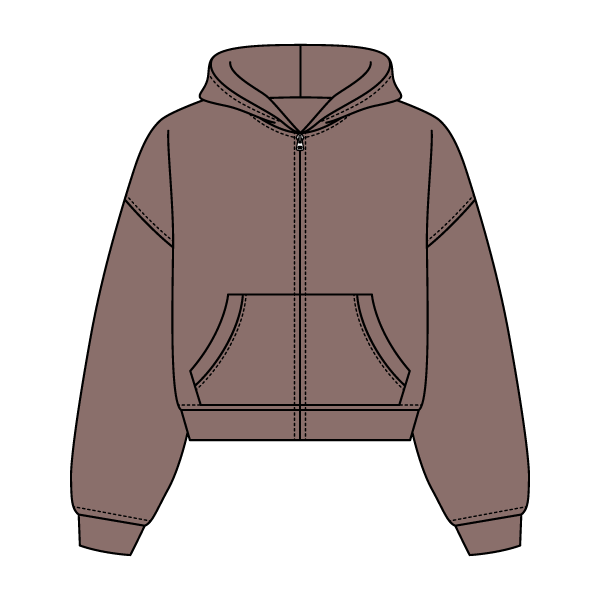 Drop Cut Oversized Zip Up Hoodie