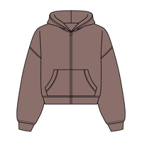 Drop Cut Oversized Zip Up Hoodie