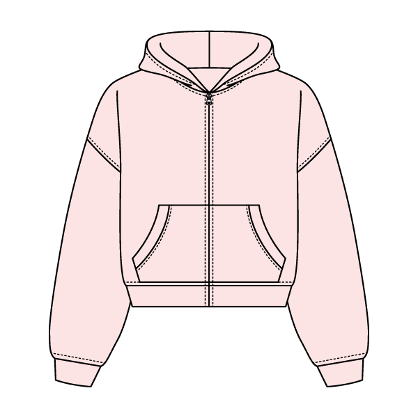 Drop Cut Oversized Zip Up Hoodie