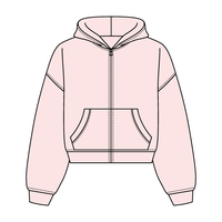 Drop Cut Oversized Zip Up Hoodie