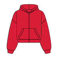 Drop Cut Oversized Zip Up Hoodie