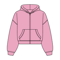 Drop Cut Oversized Zip Up Hoodie