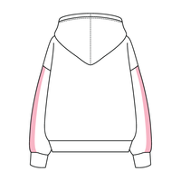 Drop Cut Fleece Hoodie with Paneled Sleeves