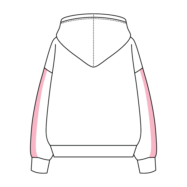 Drop Cut Fleece Hoodie with Paneled Sleeves