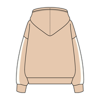 Drop Cut Fleece Hoodie with Paneled Sleeves
