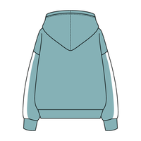Drop Cut Fleece Hoodie with Paneled Sleeves