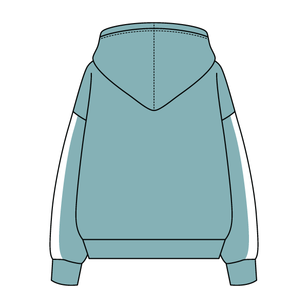 Drop Cut Fleece Hoodie with Paneled Sleeves