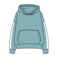 Drop Cut Fleece Hoodie with Paneled Sleeves