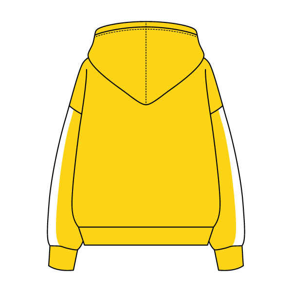 Drop Cut Fleece Hoodie with Paneled Sleeves