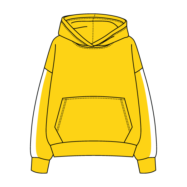 Drop Cut Fleece Hoodie with Paneled Sleeves