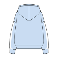 Drop Cut Fleece Hoodie with Paneled Sleeves