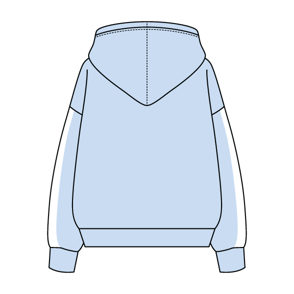 Drop Cut Fleece Hoodie with Paneled Sleeves