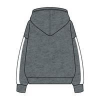 Drop Cut Fleece Hoodie with Paneled Sleeves