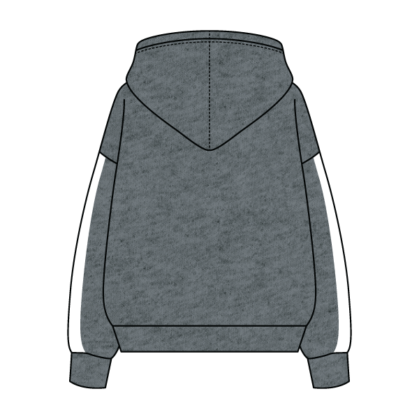 Drop Cut Fleece Hoodie with Paneled Sleeves