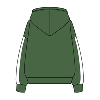 Drop Cut Fleece Hoodie with Paneled Sleeves