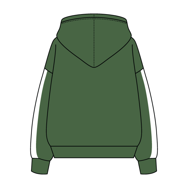 Drop Cut Fleece Hoodie with Paneled Sleeves