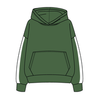 Drop Cut Fleece Hoodie with Paneled Sleeves