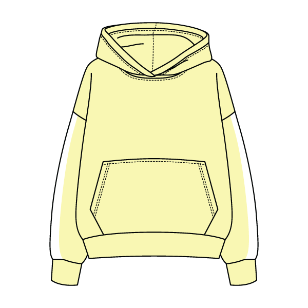 Drop Cut Fleece Hoodie with Paneled Sleeves