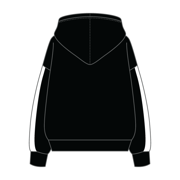 Drop Cut Fleece Hoodie with Paneled Sleeves