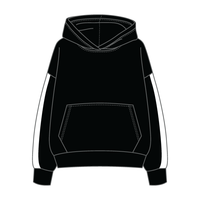 Drop Cut Fleece Hoodie with Paneled Sleeves