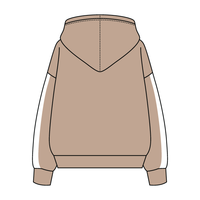 Drop Cut Fleece Hoodie with Paneled Sleeves
