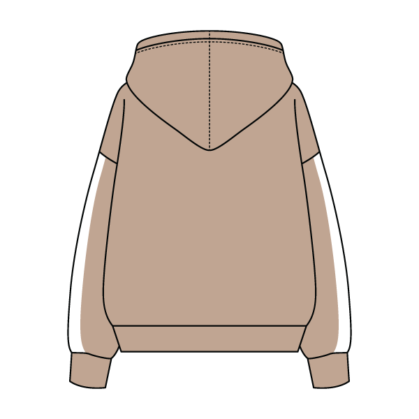 Drop Cut Fleece Hoodie with Paneled Sleeves